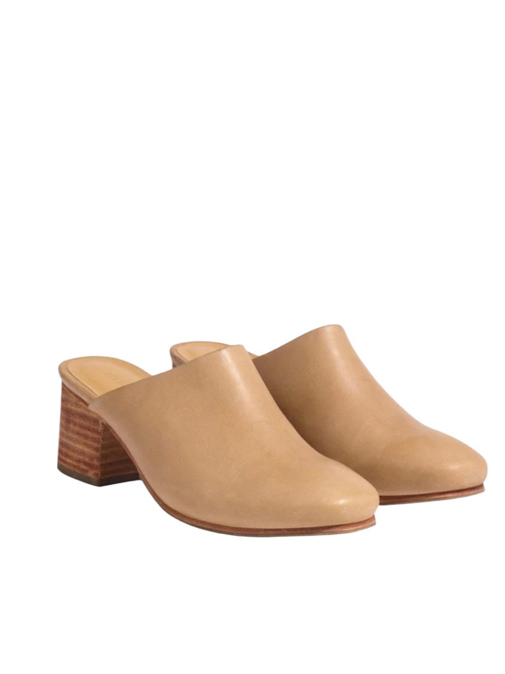 Nisolo All-Day Heeled Mule Leather Mule Size 7.5 Almond